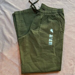 FREE ASSEMBLY Seersucker Ewaist Utility Pant Green Size M + Free blue pant
